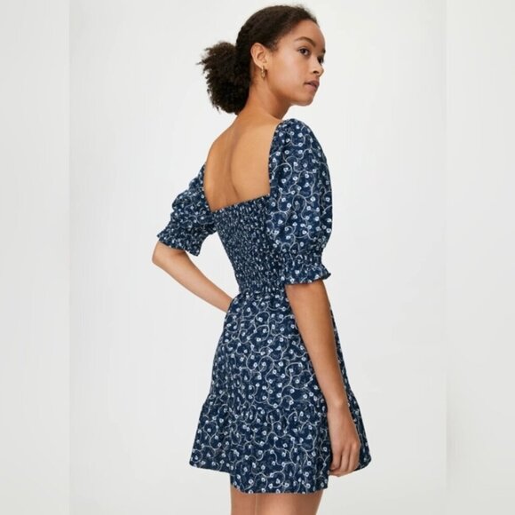 ARITZIA WILFRED Angie Dress Prairie Floral Blue XS - Picture 5 of 14